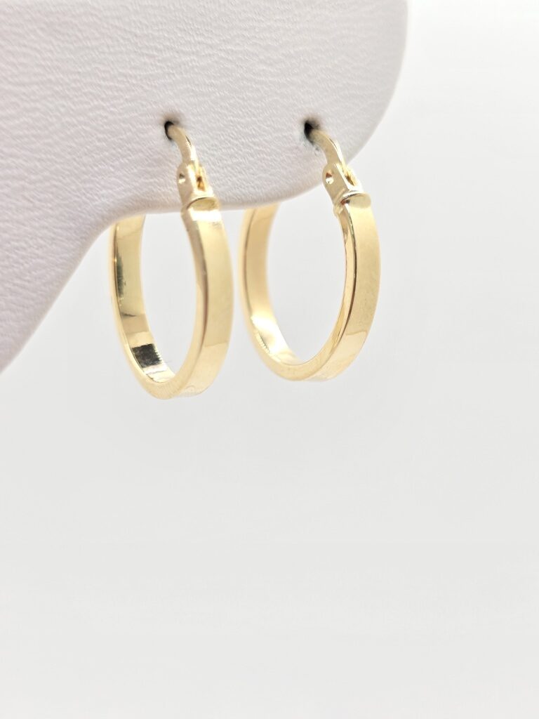 14K PLAIN STRAIGHT EDGE HOOPS EARRINGS – 2 2.5MM – JY Jewelry Wholesale
