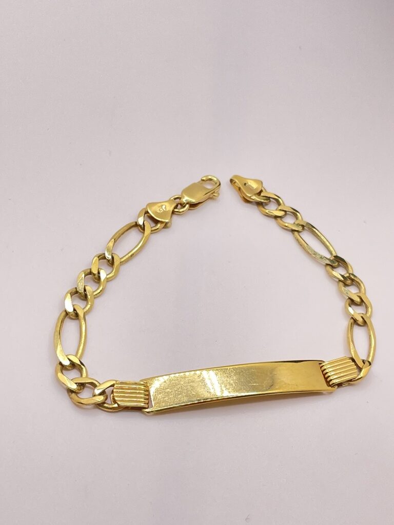 10K ID FIGARO BRACELET – 8" 7MM – JY Jewelry Wholesale