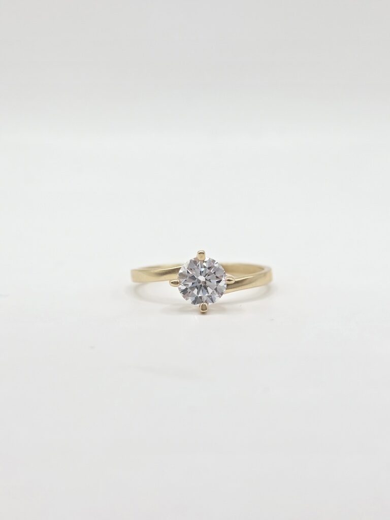 14K CLASSIC AND DELICATE ROUND STONE PROMISE RING – 7 – JY Jewelry Wholesale