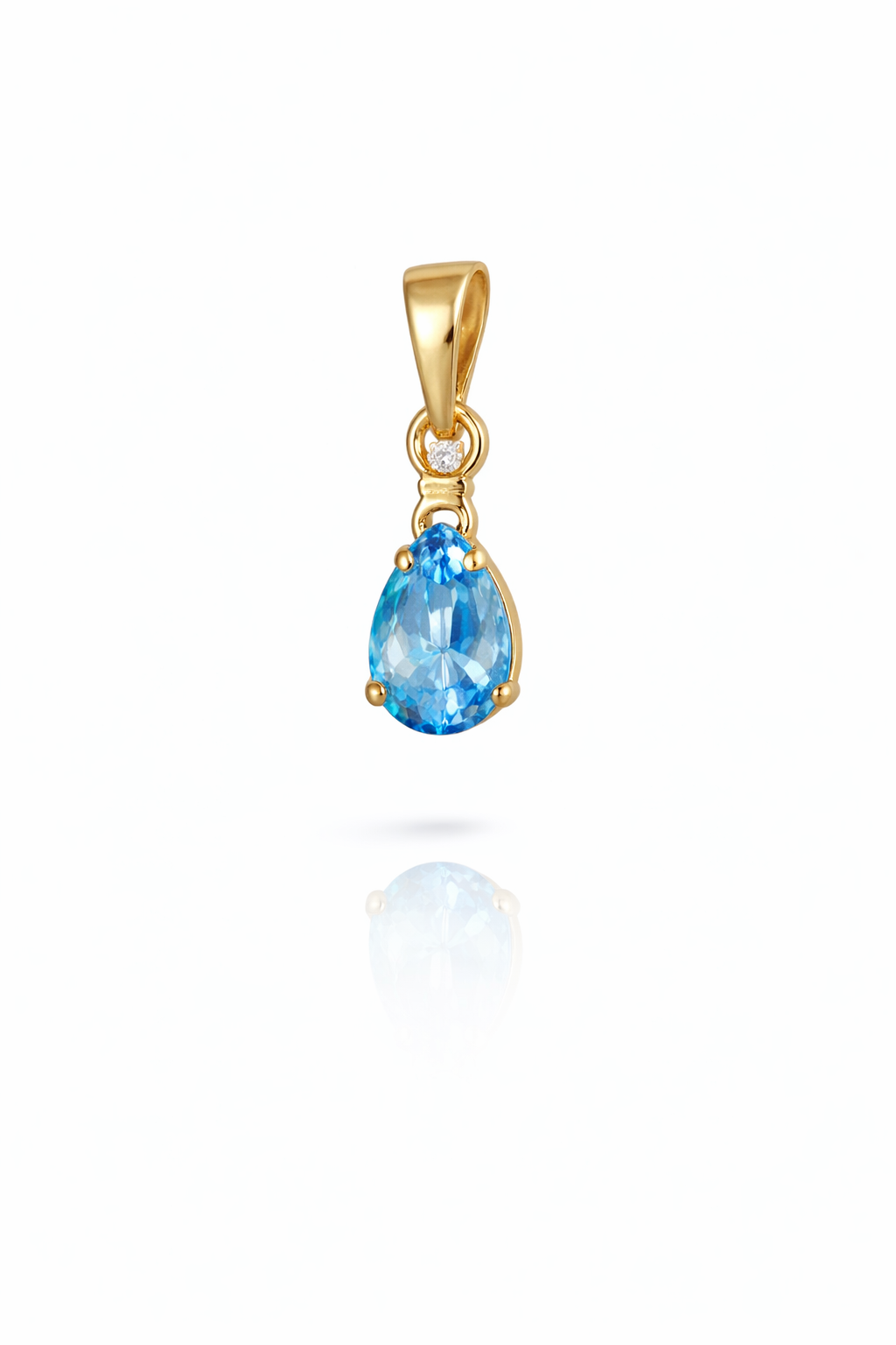 10K MINIMALIST BLUE CZ STONE EXTRA SMALL PENDANT – JY Jewelry Wholesale