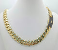 10K CERTIFIED MONACO CHAIN BLACK CZ CLOSURE – 22" 11.5MM – JY Jewelry Wholesale