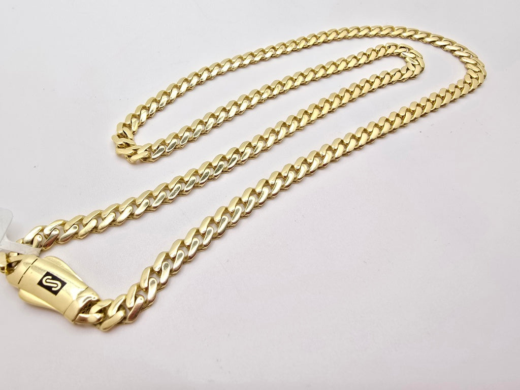 10K CERTIFIED PLAIN MONACO CHAIN – 22" 5MM – JY Jewelry Wholesale