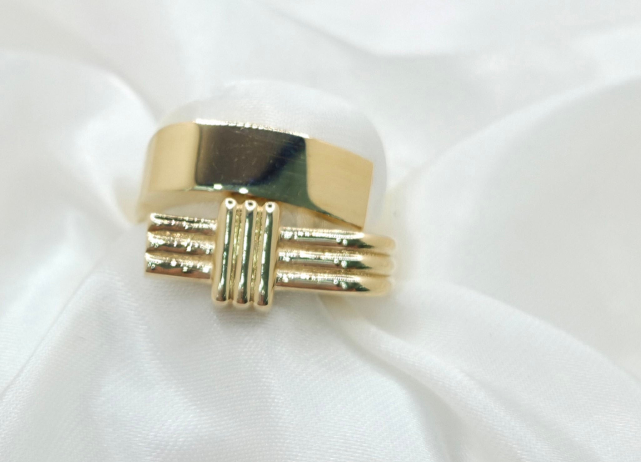 14K MODERN FIRENZE SQUARE STYLE WOMEN'S RING – 6.5 – JY Jewelry Wholesale
