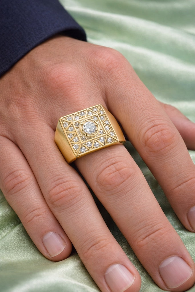 10K CZ ELEGANT SQUARE MEN'S RING – 10 – JY Jewelry Wholesale
