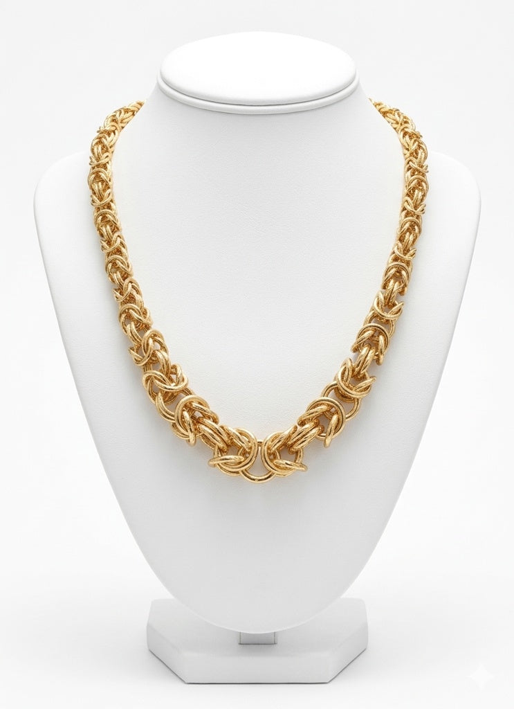 10K DEGRADING BYZENTINE NECKLACE – 18" – JY Jewelry Wholesale