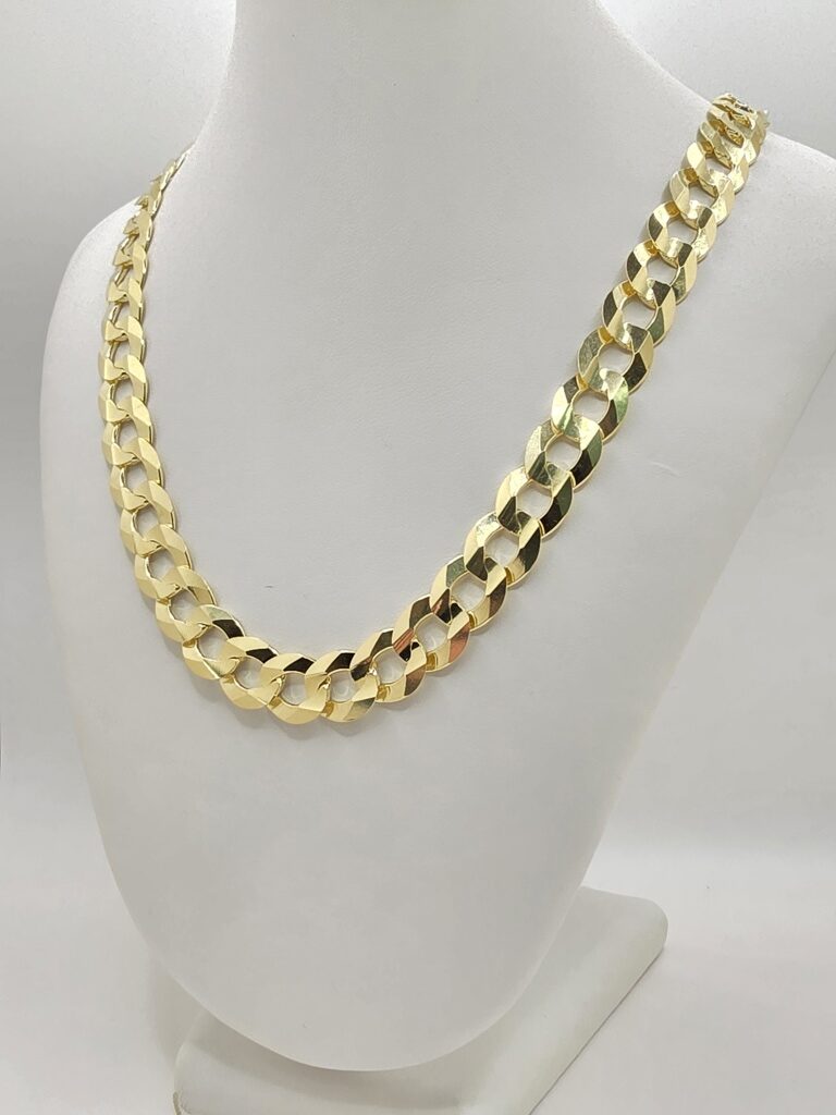 10K SOLID CUBAN CURB FLAT CHAIN – 26" 14.5MM – JY Jewelry Wholesale