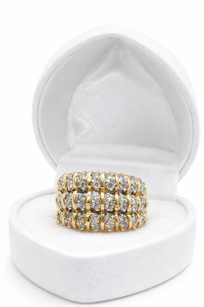 10K THREE ROW ELEGANT DIAMOND WOMAN'S RING – 6.5 – JY Jewelry Wholesale