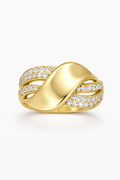 14K MODERN CZ AND PLAIN INTERTWINED WOMAN'S RING – 7.5-8 – JY Jewelry Wholesale