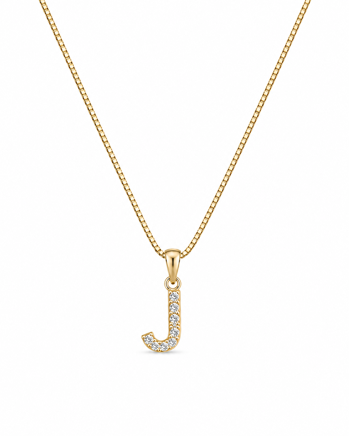 14K LETTERS ''J'' CHAIN+PENDANT – 1MM 18" – JY Jewelry Wholesale
