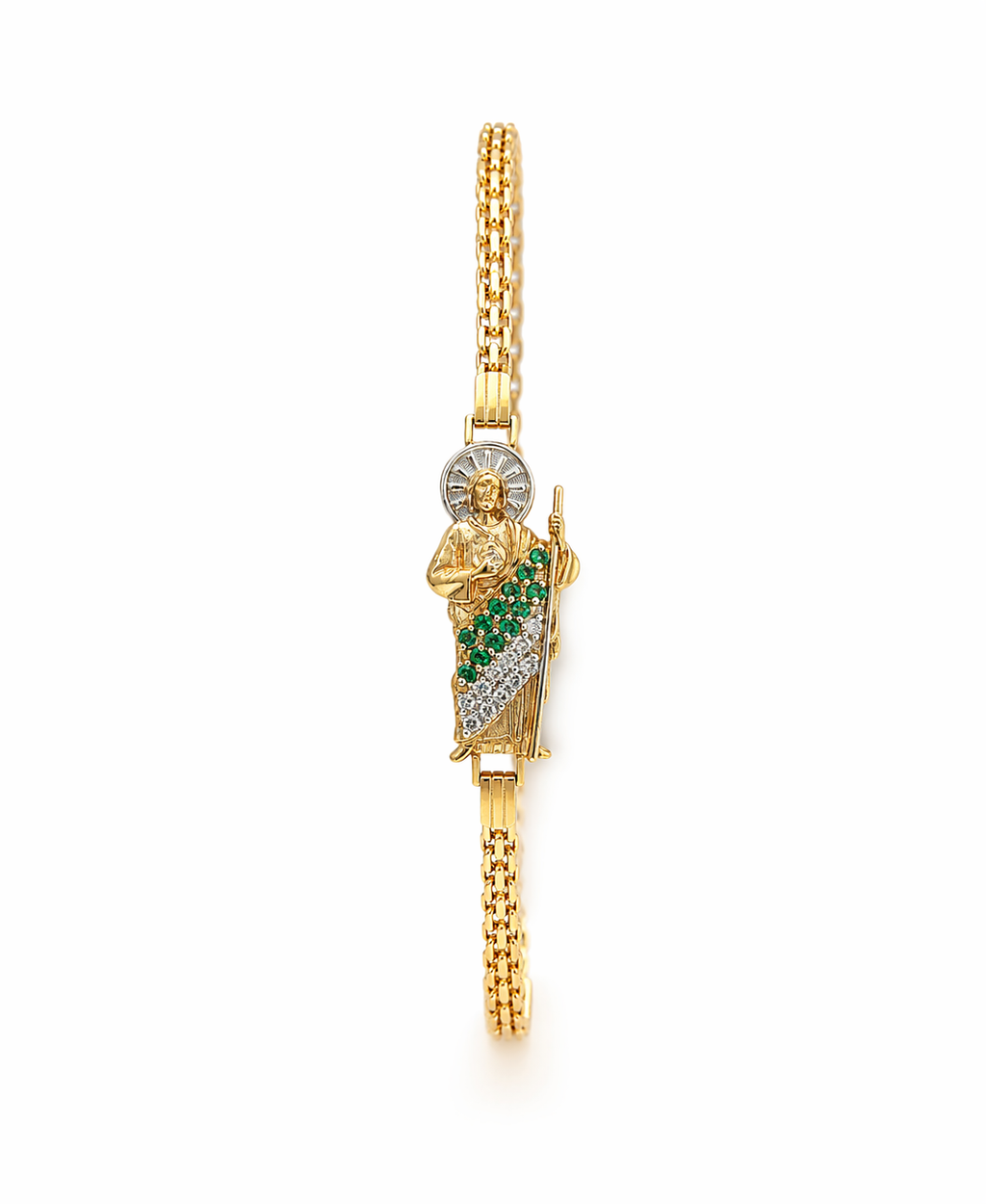 10K BISMARK SAN JUDAS BRACELET – 7" – JY Jewelry Wholesale