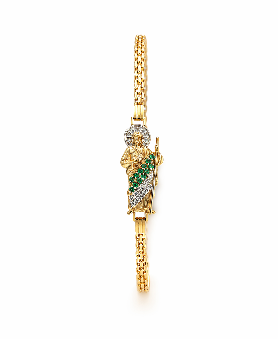 10K BISMARK SAN JUDAS BRACELET – 7" – JY Jewelry Wholesale