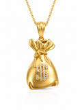 10K YELLOW GOLD MEDIUM CZ DETAILS MONEY BAG PENDANT – MEDIUM – JY Jewelry Wholesale