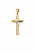 14K SMALL CROSS PENDANT WITH WHITE GOLD DETAIL – JY Jewelry Wholesale
