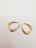 14K GEOMETRIC RIBBED HOOPS EARRINGS – JY Jewelry Wholesale