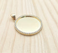 14K CZ FRAME ROUND MEMORIAL PENDANT – 31mm X 31mm – JY Jewelry Wholesale