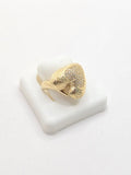 14K MODERN ASYMMETRIC HEART RING WITH ZIRCONIA – 8 – JY Jewelry Wholesale