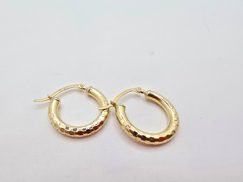 10K SQUARE CUT HOOPS EARRINGS – 2 3MM – JY Jewelry Wholesale