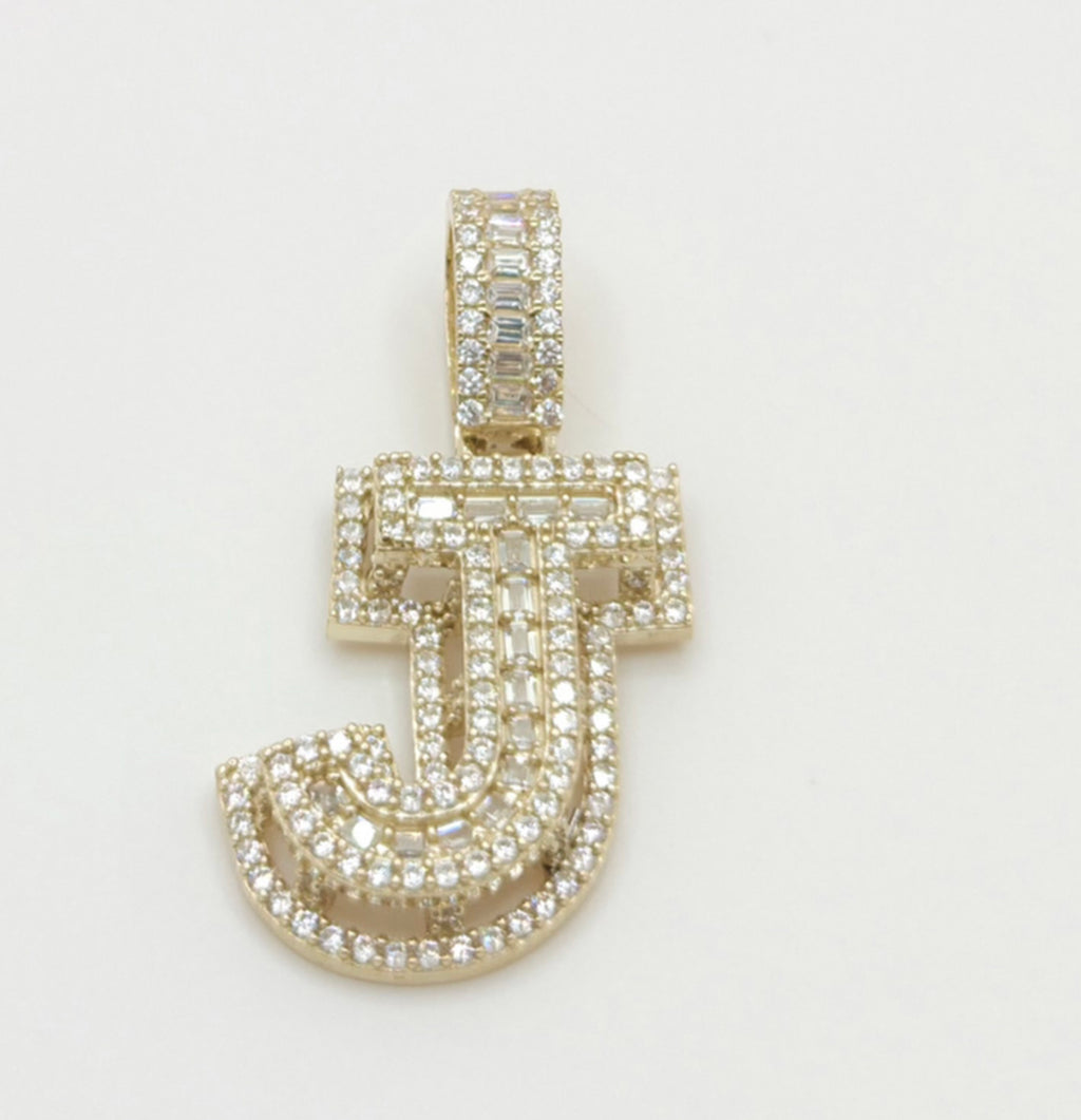 10K MEDIUM CZ "J" LETTER PENDANT – JY Jewelry Wholesale
