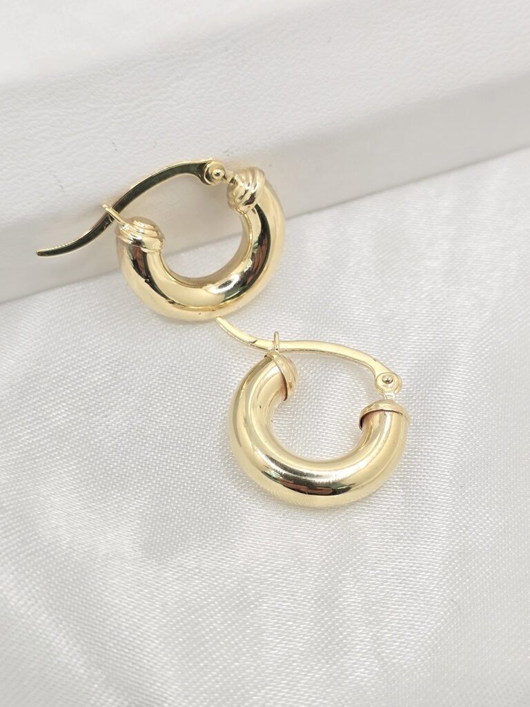 10K PLAIN HOOPS EARRINGS – 4MM – JY Jewelry Wholesale