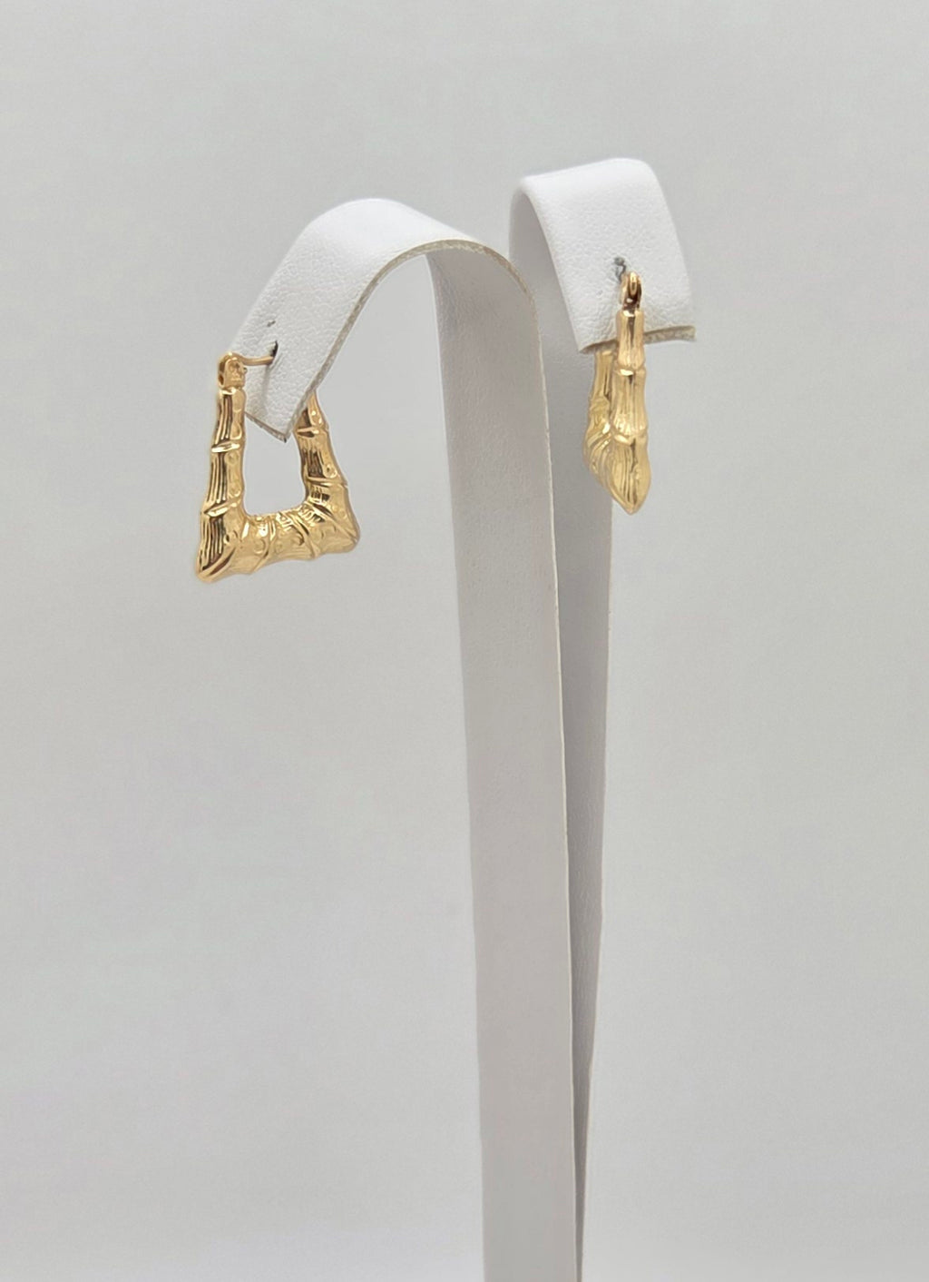 10K SQUARE BAMBOO STYLE HOOPS EARRINGS – JY Jewelry Wholesale