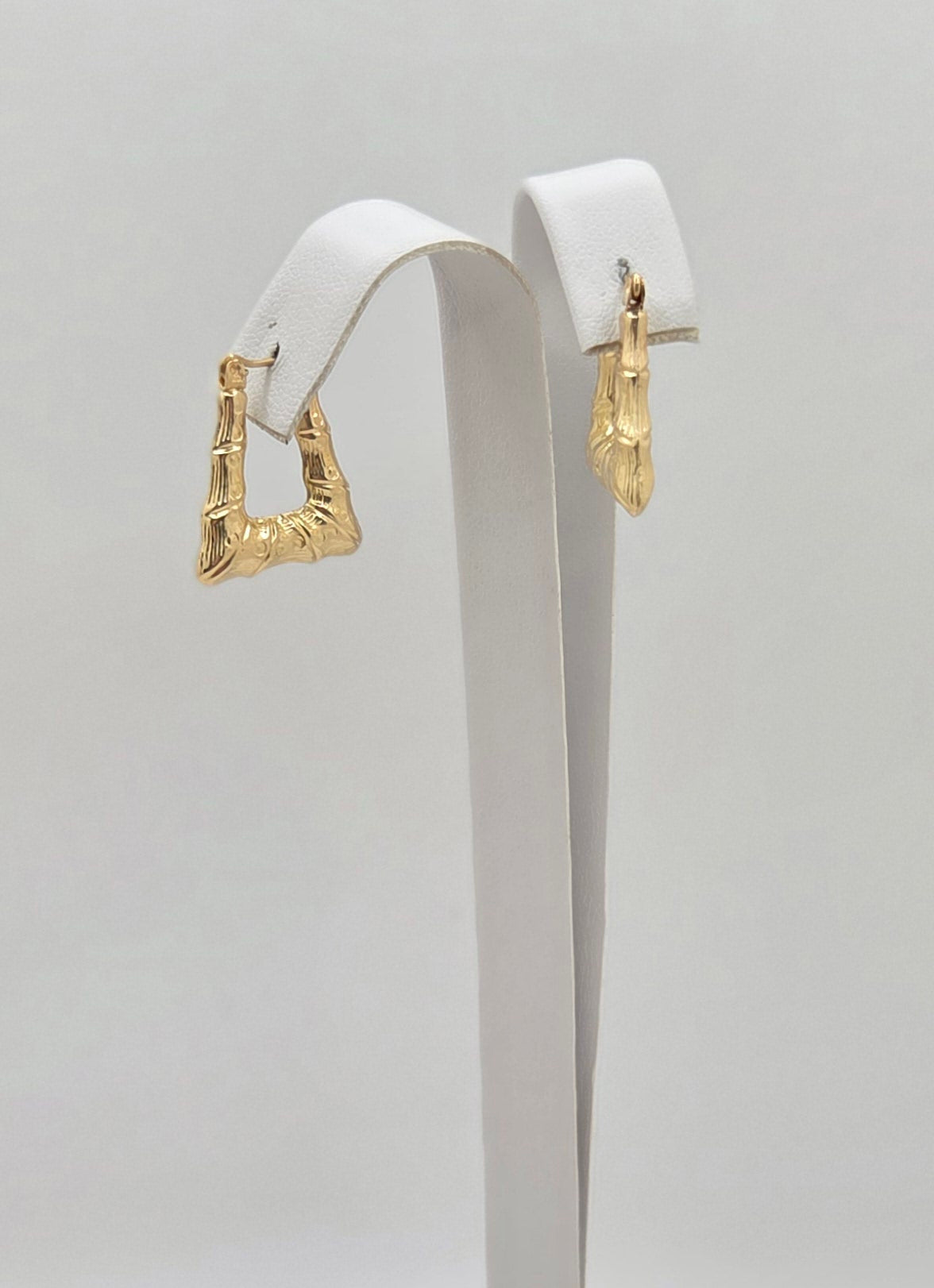 10K SQUARE BAMBOO STYLE HOOPS EARRINGS – JY Jewelry Wholesale