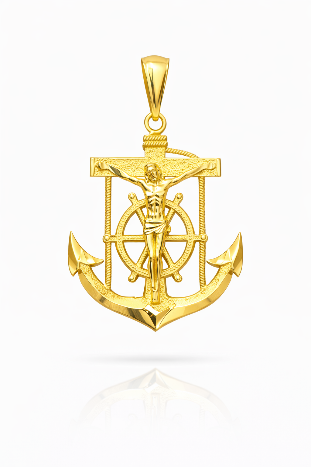10K JESUS ON ANCHOR PENDANT – JY Jewelry Wholesale