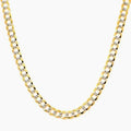 14K TWOTONE CUBAN CURB FLAT CHAIN – 22" – JY Jewelry Wholesale