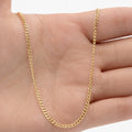 10K HOLLOW CUBAN CURB FLAT CHAIN – 20" 2MM – JY Jewelry Wholesale