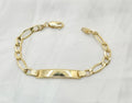 10K HOLLOW FIGARO BABY ID BRACELET – 6" 5.5MM – JY Jewelry Wholesale