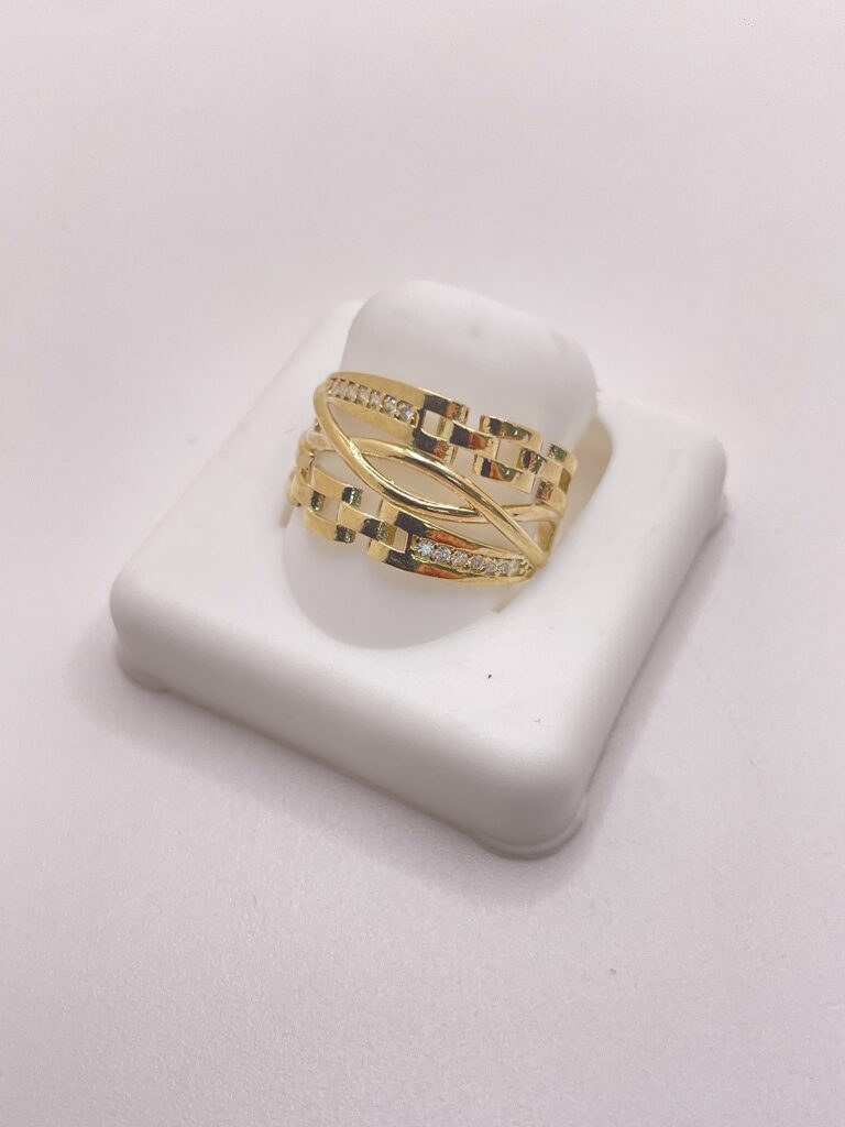 10K INTERTWINED STYLE RING WITH SQUARE CHAINS AND ZIRCONIA DETAILS – 8 – JY Jewelry Wholesale