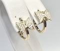 10K CZ BUTTERFLY HOOPS EARRINGS – SMALL – JY Jewelry Wholesale