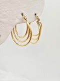 14K DELICATE THREE IN ONE HOOPS EARRINGS – JY Jewelry Wholesale