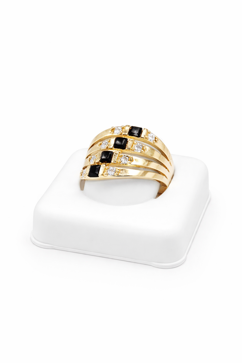 10K ELEGANT BLACK SQUARE STONE RING – 7 – JY Jewelry Wholesale