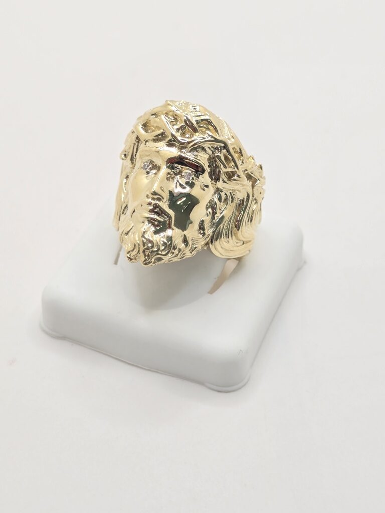 10K ALL GOLD JESUS CRISTO FACE RING – 10 – JY Jewelry Wholesale