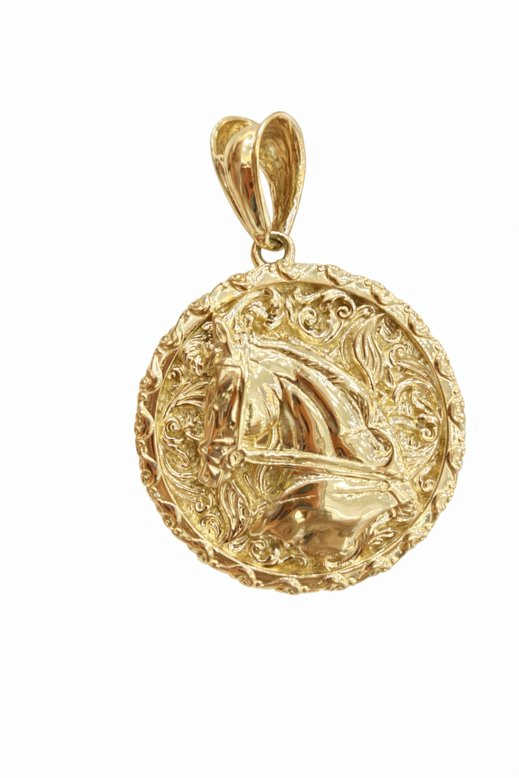 10K ROUND HORSE PENDANT – JY Jewelry Wholesale