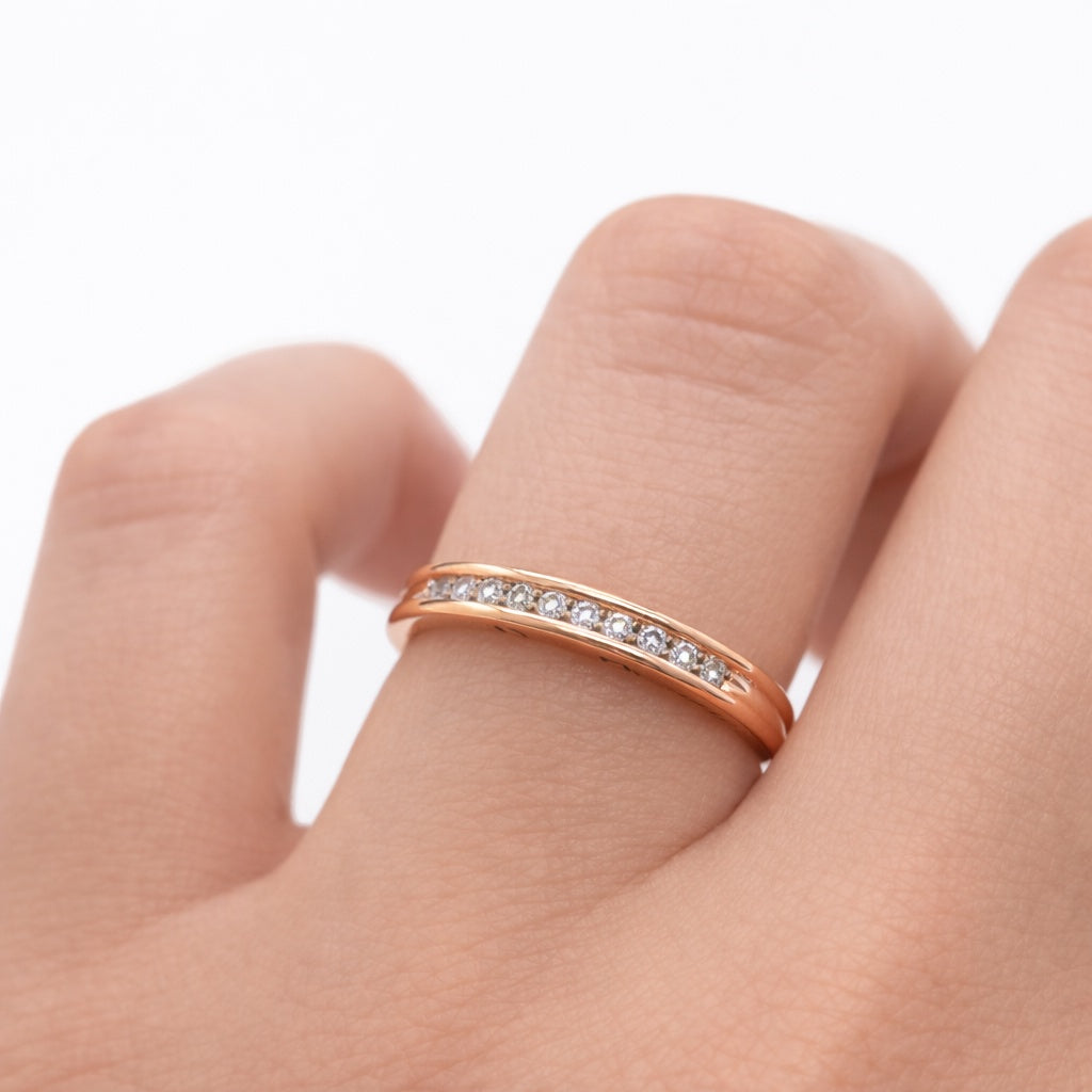 10K DELICATE ROSE GOLD AND DIAMONHD WOMAN'S RING – 7 – JY Jewelry Wholesale