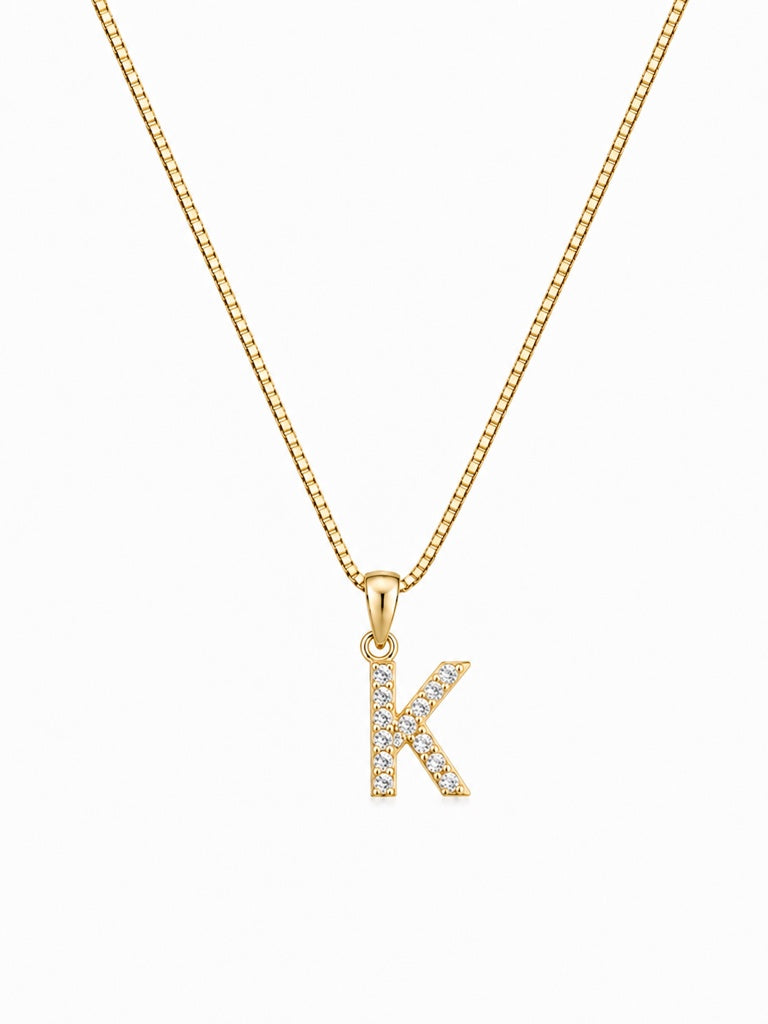 14K LETTERS ''K'' CHAIN+PENDANT – 1MM 18" – JY Jewelry Wholesale