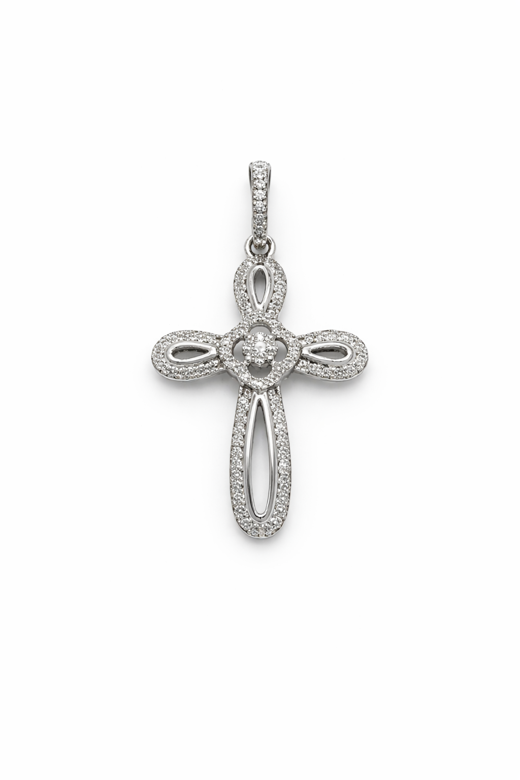 10K WHITE GOLD CROSS DIAMOND PENDANT – JY Jewelry Wholesale