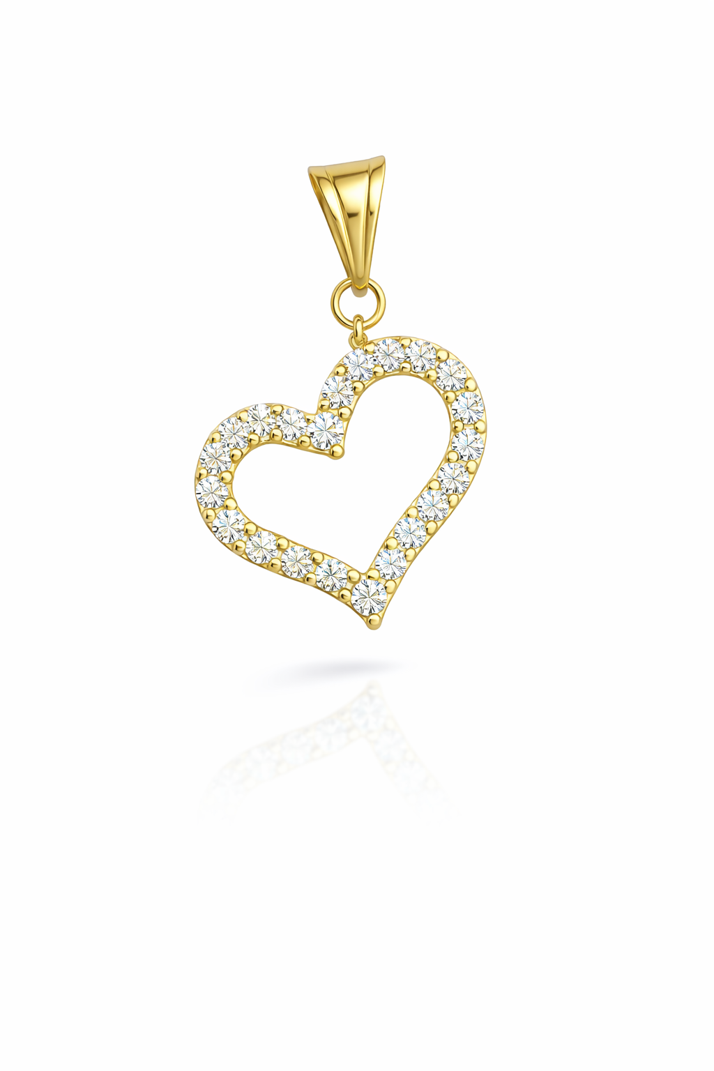 14K CZ HEART PENDANT – SMALL – JY Jewelry Wholesale