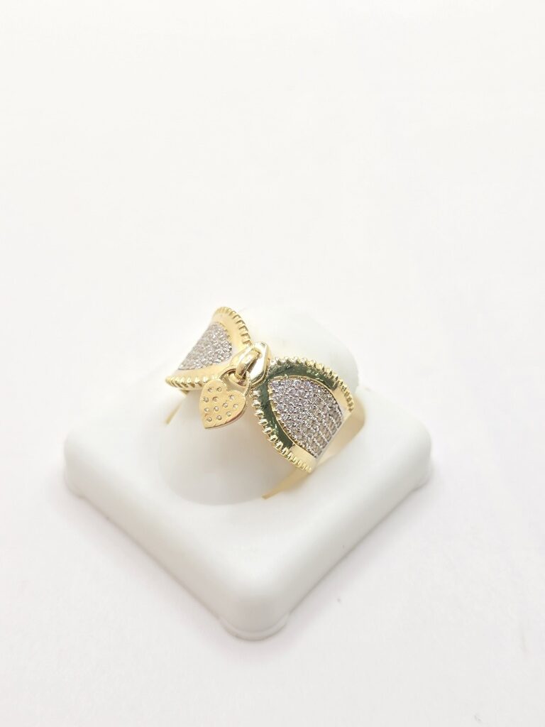 14K MODERN ZIRCONIA WITH CHARM RING – 8 – JY Jewelry Wholesale