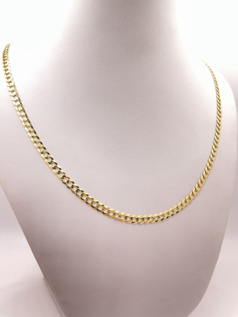 10K CUBAN CURB FLAT CHAIN 22" 4MM – JY Jewelry Wholesale