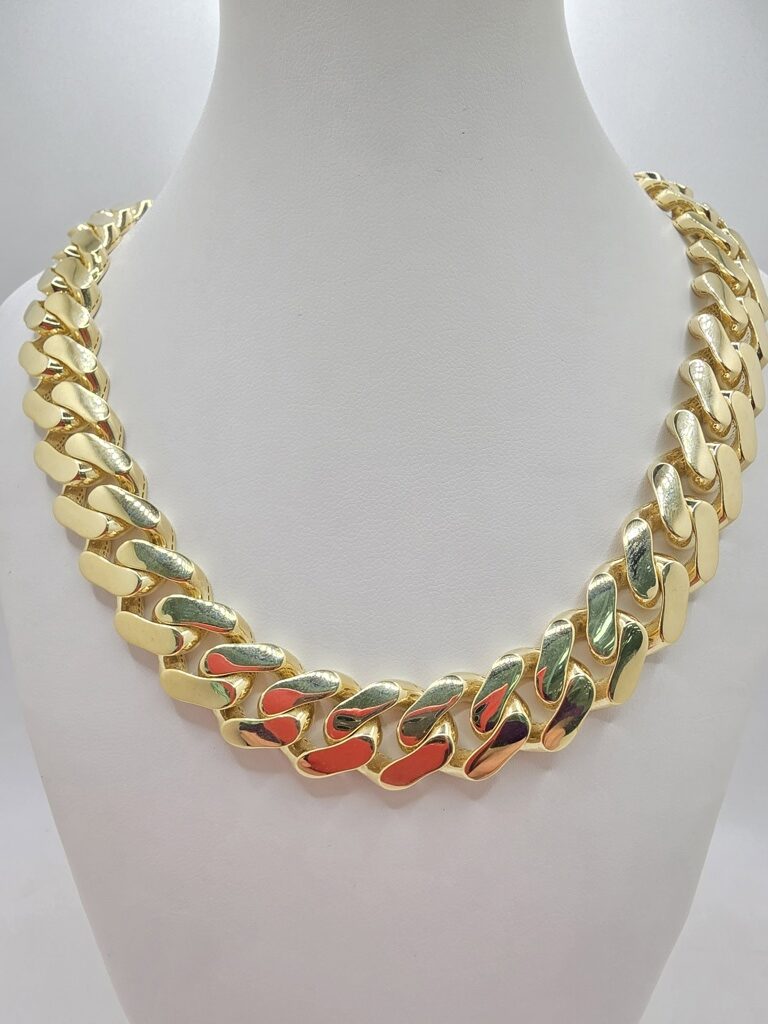 10K CERTIFIED MONACO CHAIN CZ CLOSURE – 15.5MM 26" – JY Jewelry Wholesale