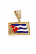 10K SMALL RECTANGULAR CUBAN FLAG PENDANT – JY Jewelry Wholesale