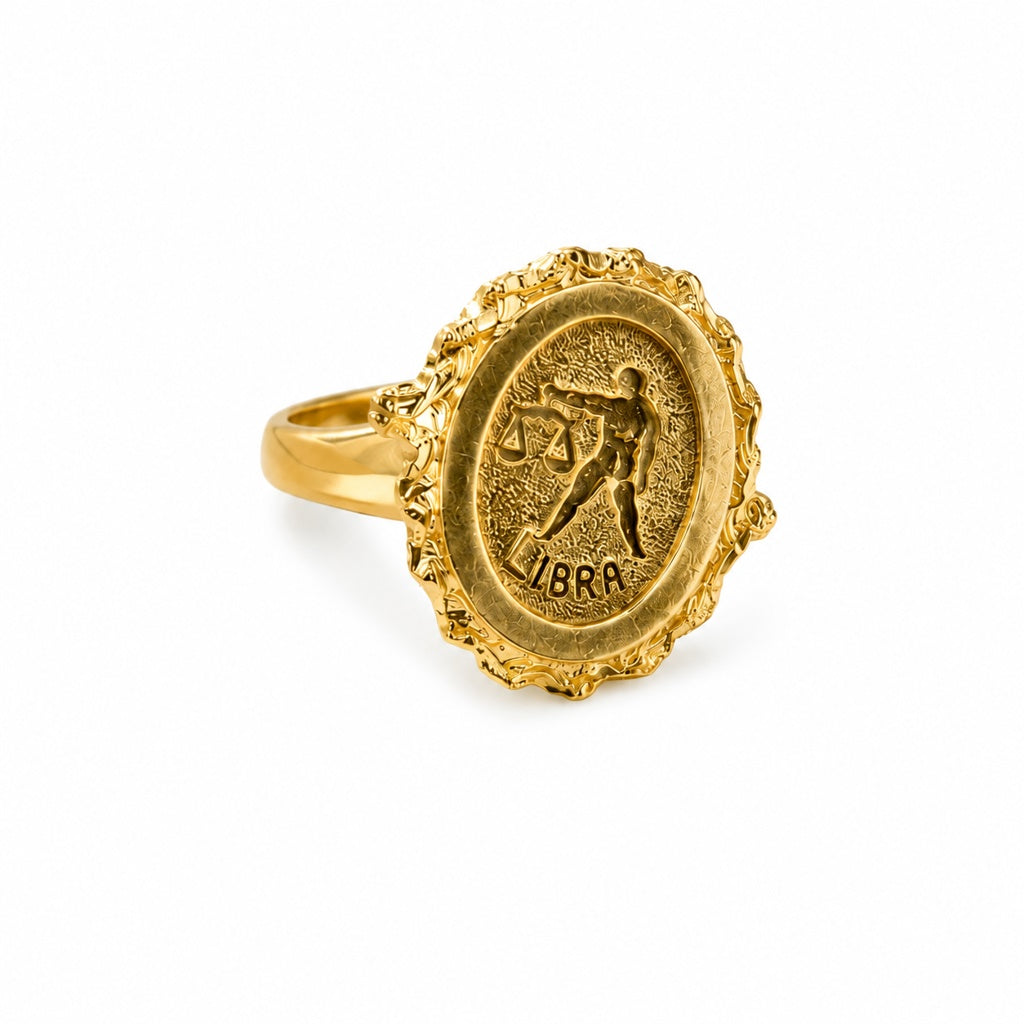 14K SOLID LIBRA ZODIAC RING – 7.5 – JY Jewelry Wholesale