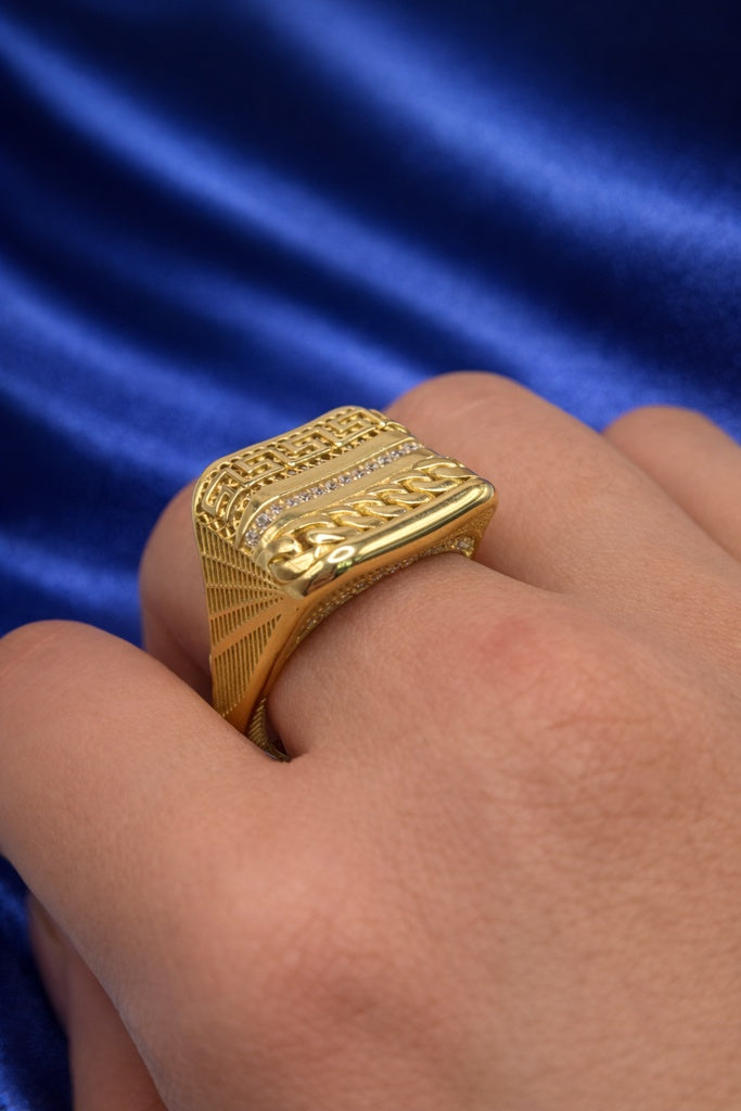 10K MODERN GREEK RING – 9-10.5 – JY Jewelry Wholesale