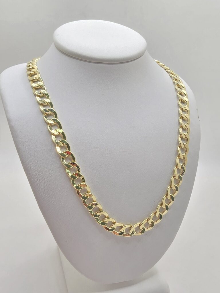 10K HOLLOW CUBAN CURB FLAT CHAIN – 20" 6.5MM – JY Jewelry Wholesale