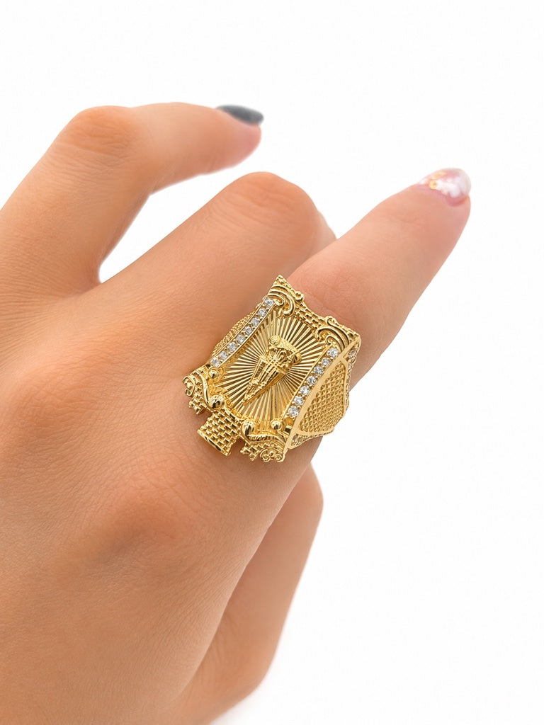 10K VIRGEN DE LA CARIDAD RING – 7-8 – JY Jewelry Wholesale