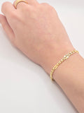 10K CUBAN FIGARO RIVET BRACELET – 7" 4MM – JY Jewelry Wholesale