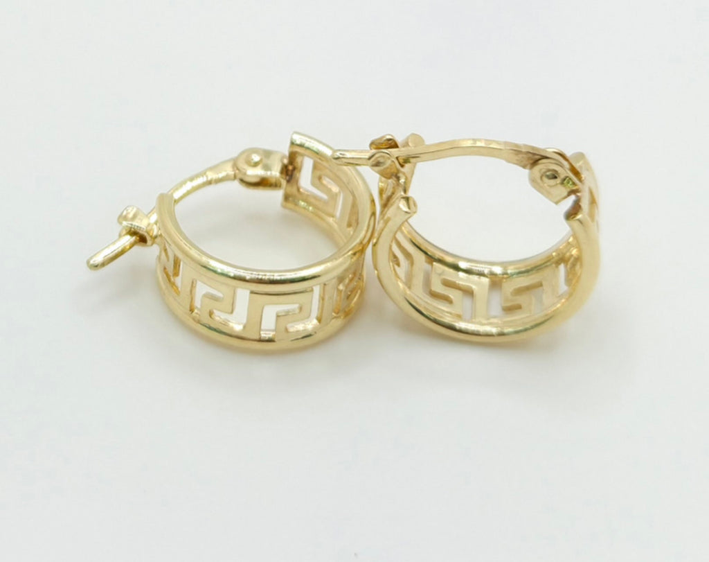 10K GREEK SILHOUETTE HOOP EARRINGS – 1 – JY Jewelry Wholesale