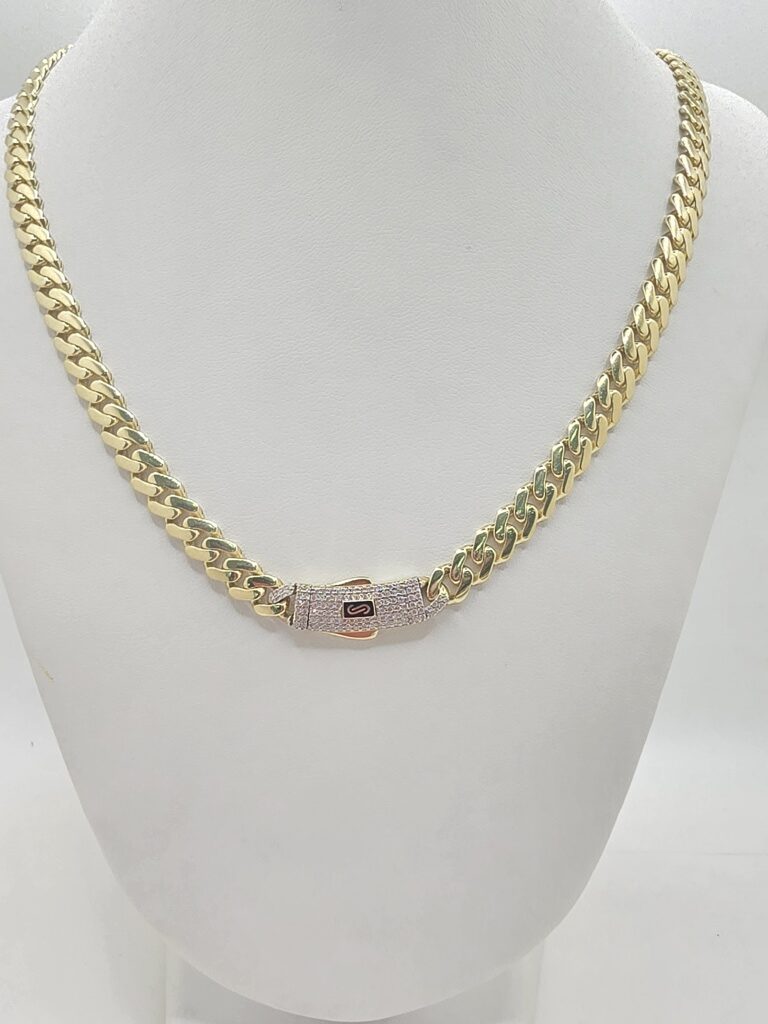 10K CERTIFIED MONACO CHAIN ??CZ CLOSURE – 22" 6.5MM – JY Jewelry Wholesale
